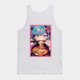 Cute Anime Girl |  Ramen Noodles | Hentaii Chibi Kawaii Design Tank Top